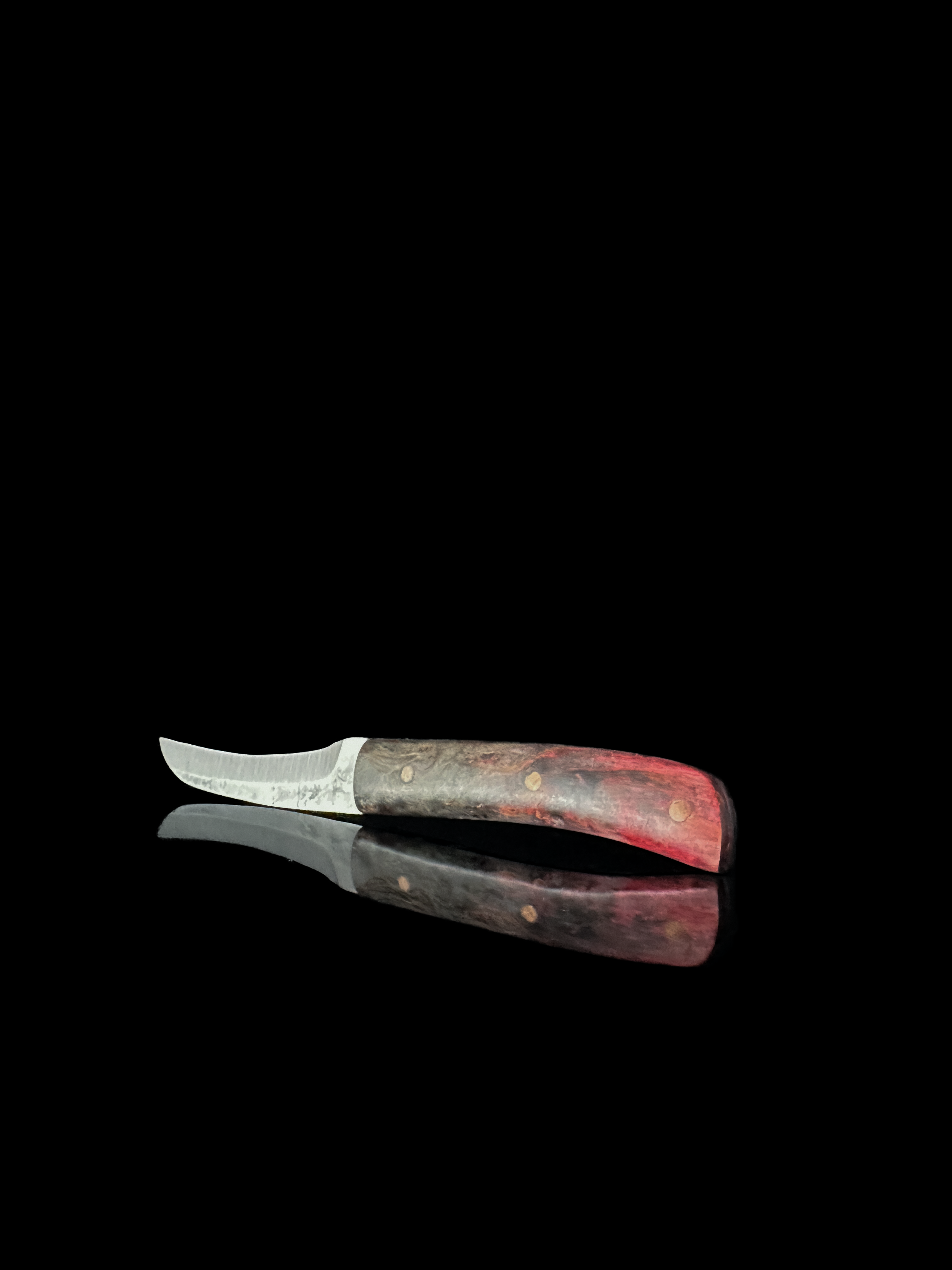 Tourniermesser, Griff schwarz/rot stabilisiert