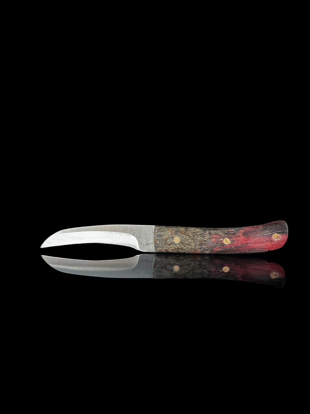 Tourniermesser, Griff schwarz/rot stabilisiert